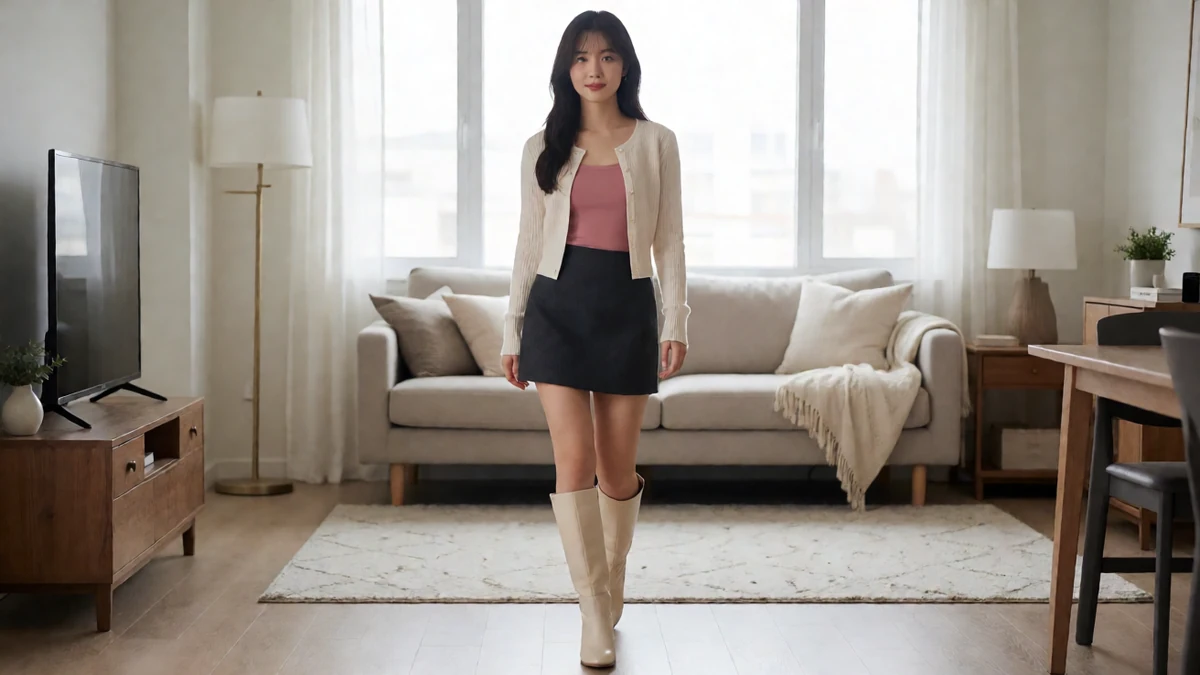 henhenlu清纯女友的午夜短片栏目中的年轻女团风模特与对应人物场景