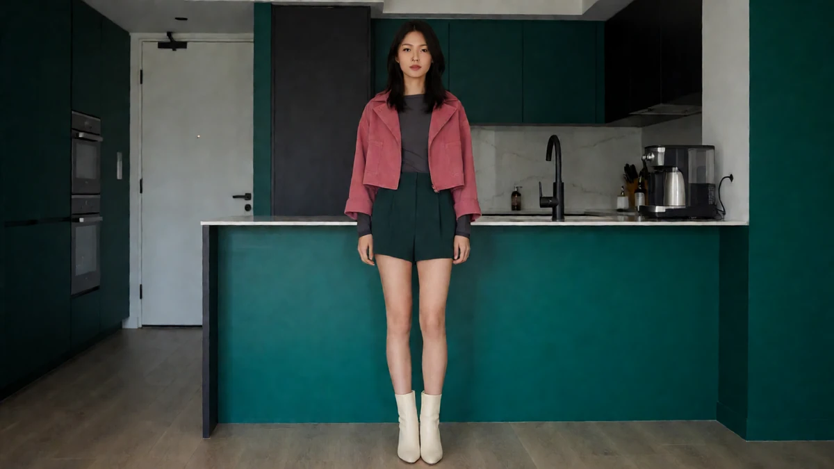 henhenlu国产嫩妹的午夜短片栏目中的年轻女团风模特与对应人物场景